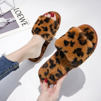 Mjuk Plysch Tofflor Dam med Djurmönster – Bekväma Inomhus- och Utomhustofflor för Avkoppling 5