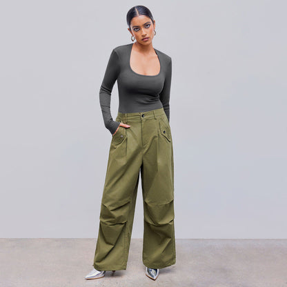 Festtoppar Dam Hög Midja Slim Fit Minimalistisk 100% Bomull-5