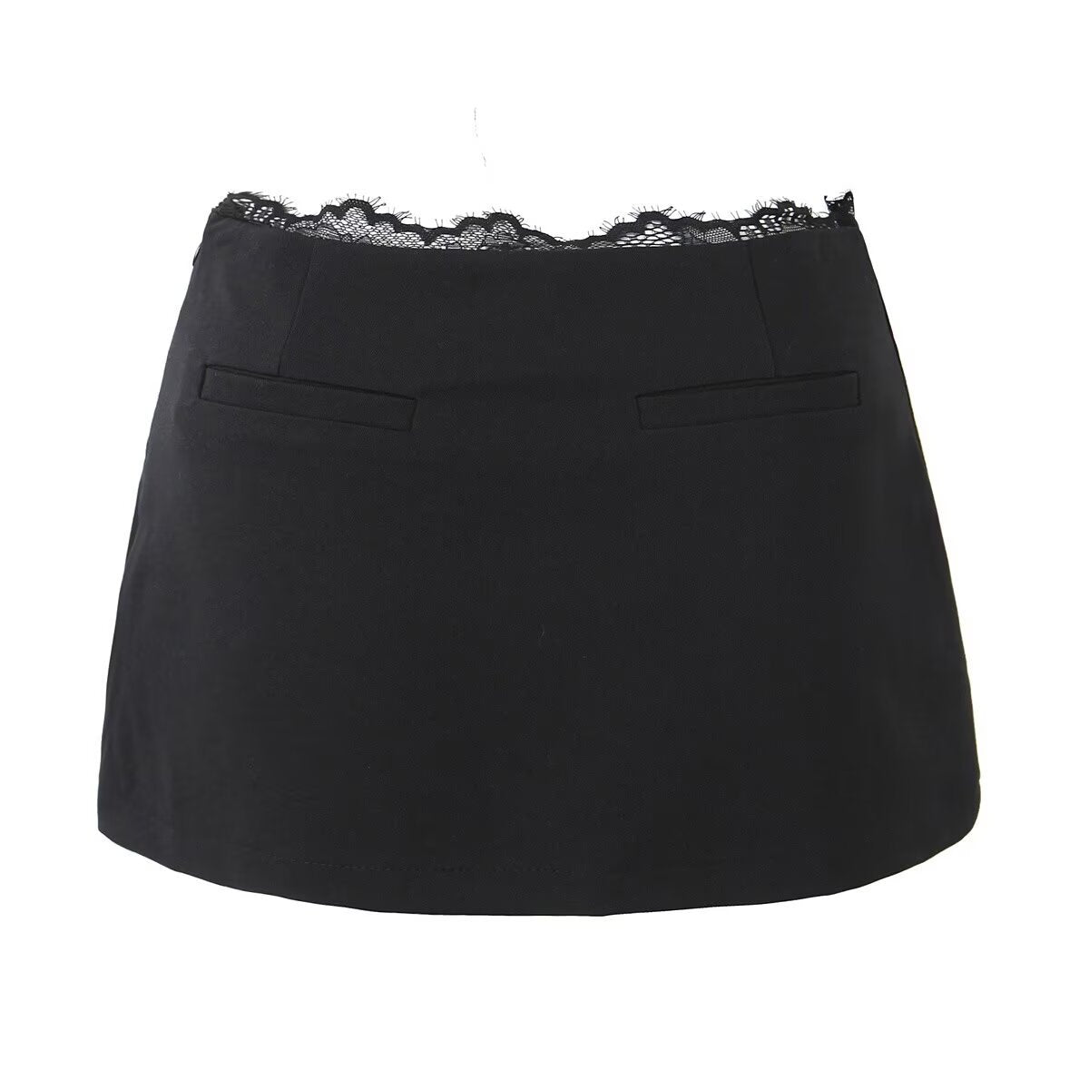 Dam Minirock Monokrom Street Style 100% Bomull-2