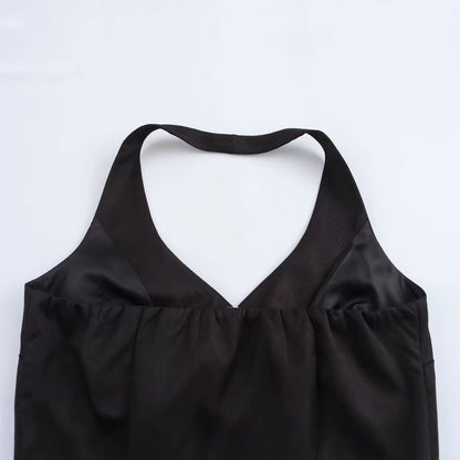 Dam Crop Top med Smala Band och Bälte i Polyester-4