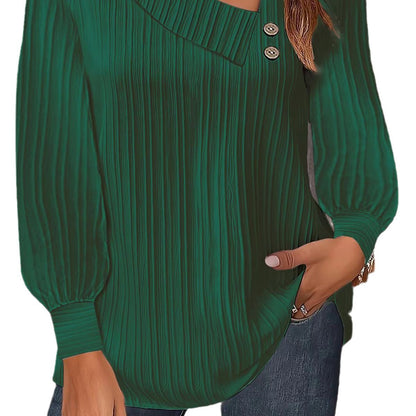 Dam Tröja V-ringad Minimalistisk Polyester Lång Ärmar-5