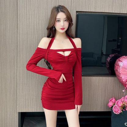 Variant image for Dam Klänning Halterneck Bodycon Långärmad Polyester-5