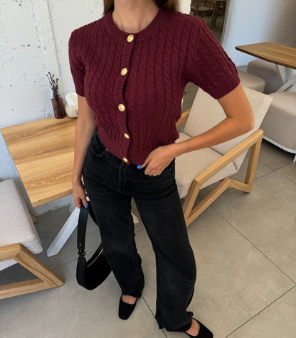 Klassische Kurzarm-Cardigan für Frauen – Elegante, Weiche und Stretchige Strickjacke in Verschiedenen Farben, Ideal für Jede Gelegenheit 11