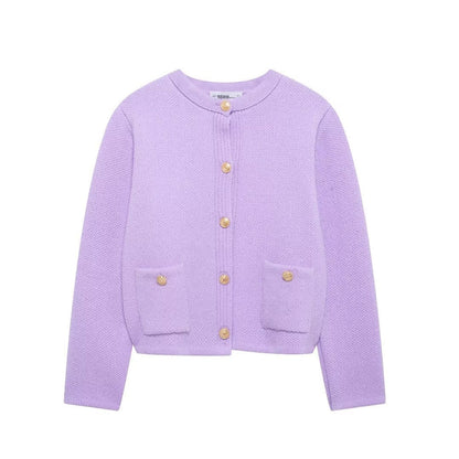 Lång Kofta Dam Med Gyllene Knappar Polyester-1