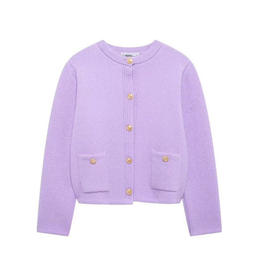 Lång Kofta Dam Med Gyllene Knappar Polyester-1
