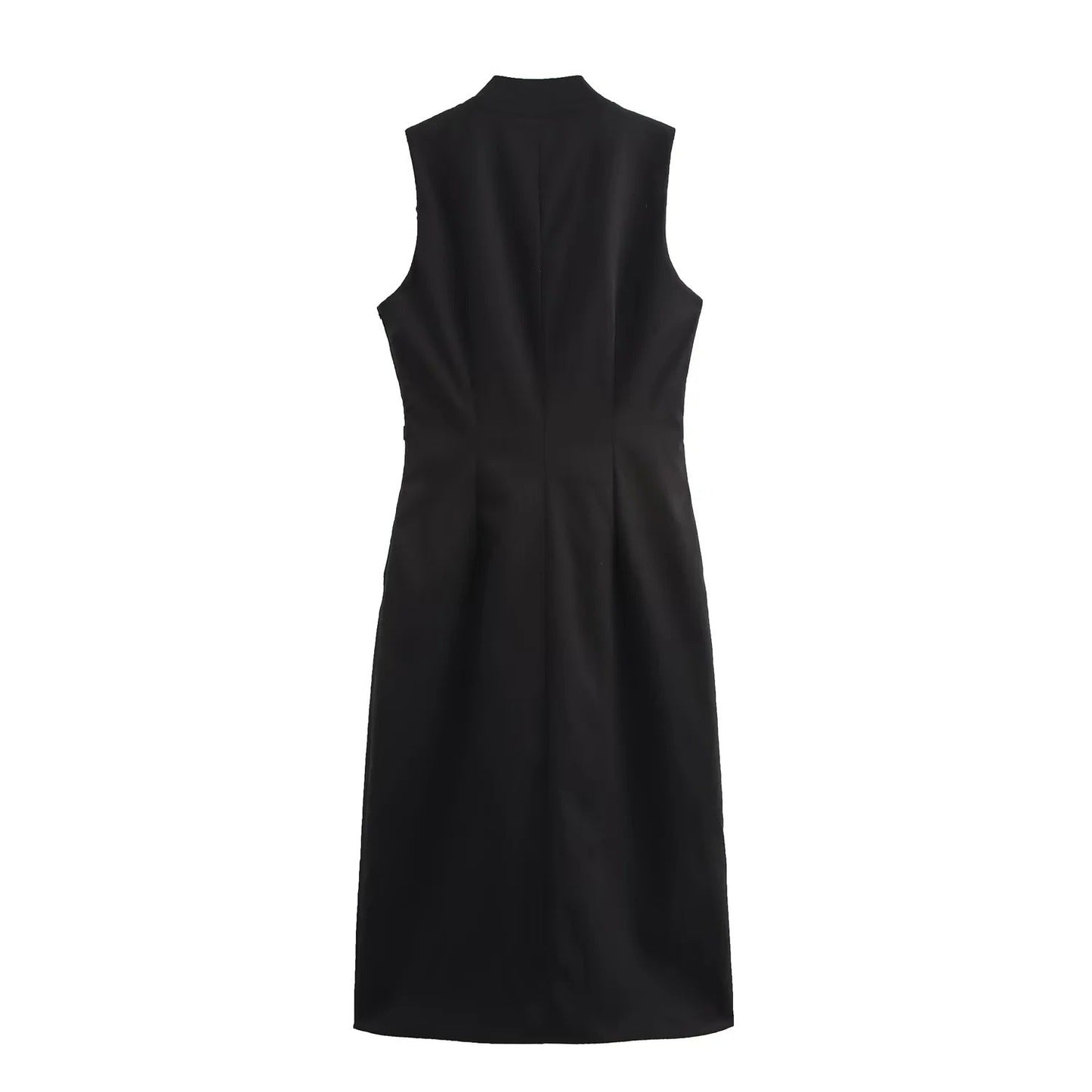 Kvinnors Knälängdsklänning Modern Krage Andningsbart Material 2