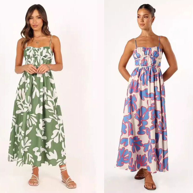 Fina Dam Klänningar Elastisk Midja Polyester Svängande Design-2