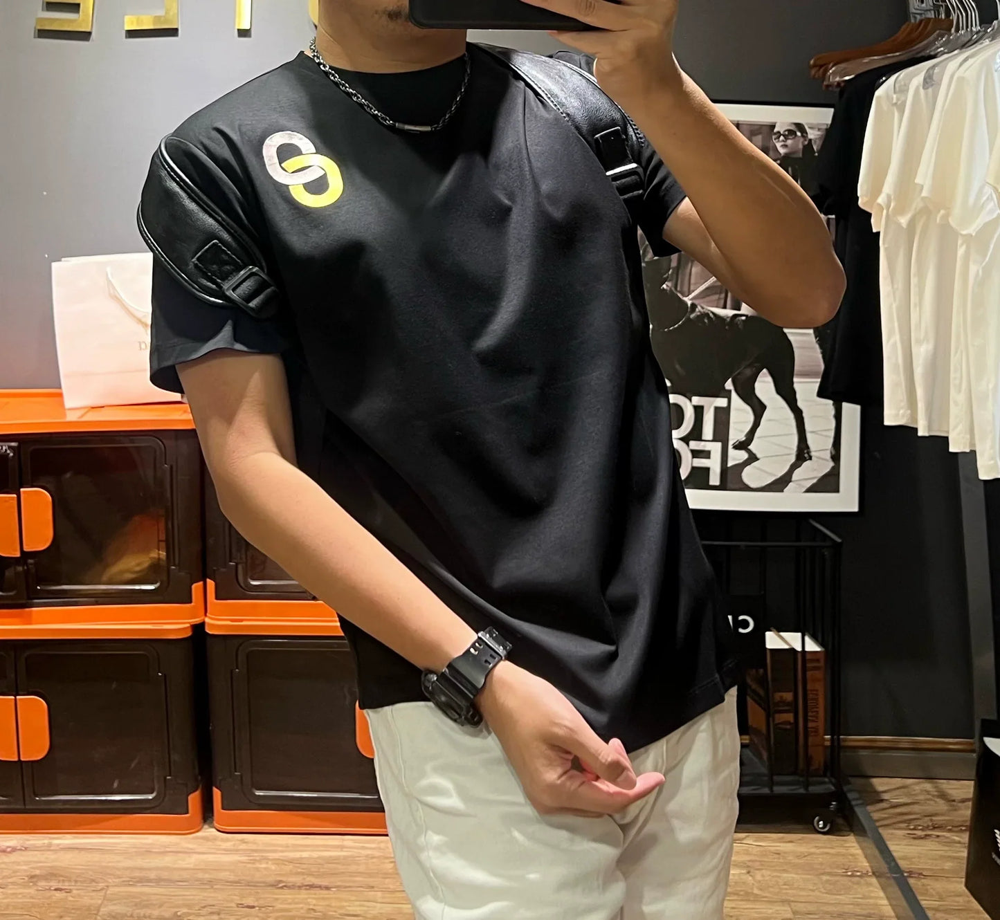 Variant image for Herr T-shirt Geometriskt Mönster Andningsbar Bomull-1