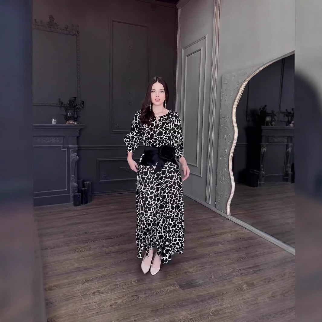 Maxiklänning Dam Löst Passform Geometrisk Design Polyester-2