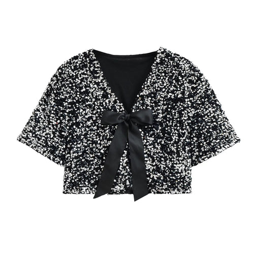 Kvinnors T-Shirt Tvåfärgad Polyester Korta Ärmar V-ringning-1