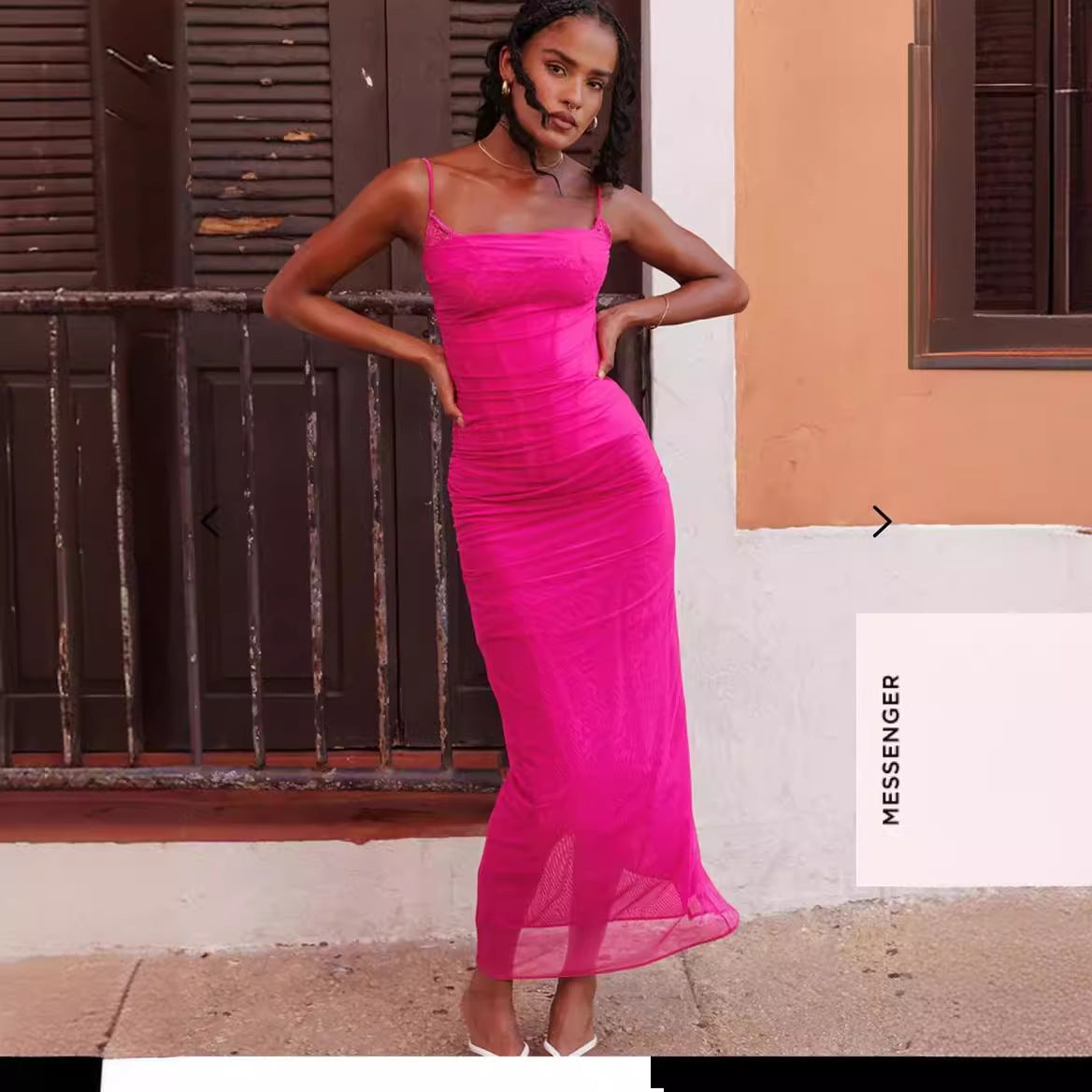 Dam Maxikjol Fiskbensmönster Spandex Lång-3