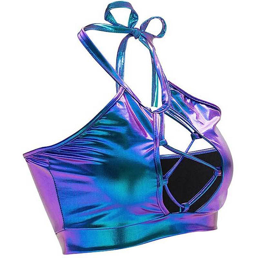 Kvinnors Sportbikini Topp Skimrande Elastisk med Utskurna Detaljer 1