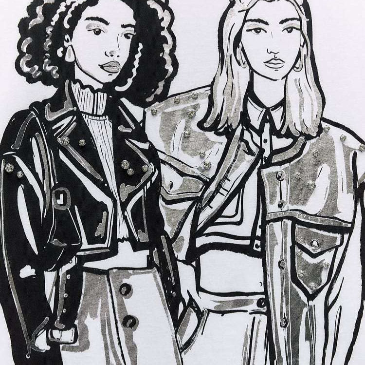 Dam T-shirt Avslappnad Grafisk Design Bomull-3