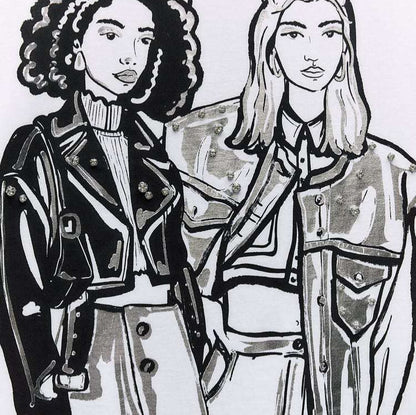 Dam T-shirt Avslappnad Grafisk Design Bomull-3