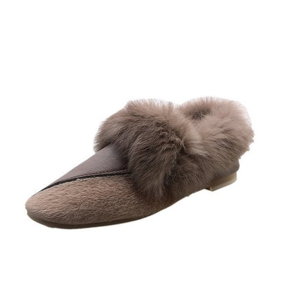 Damtofflor i Konstläder med Pälskrage – Mjuk och Bekväm Inomhustoffel för Avkoppling och Stil 6