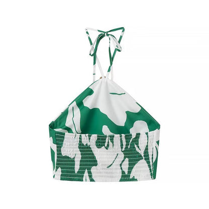 Kvinnor Tvådelad Uppsättning Blommig Topp och Kjol Andningsbart Tyg 2