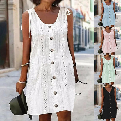 Kvinnors A-Line Klänning U-Hals Polyester-2