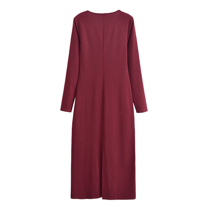 Dam A-Line Klänning med Långa Ärmar Polyester för Fest och Vardag-2