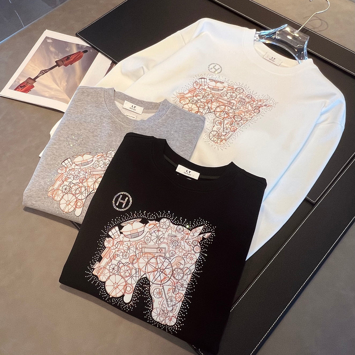 Herr Tröja Långärmad Cirkulär Hals Bomull Polyester Djurmotiv-2