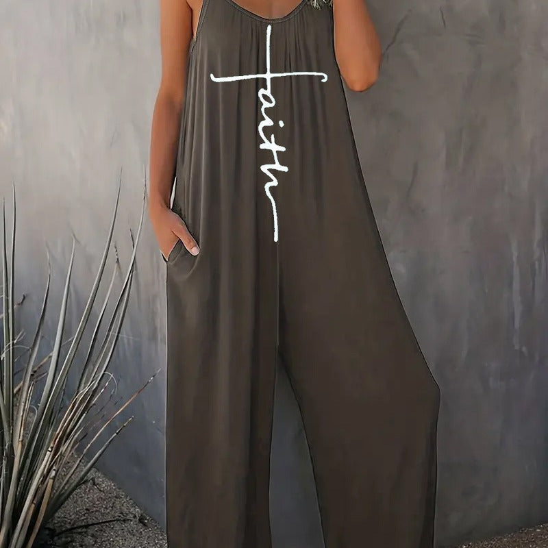 Snygga Byxor Dam Loose Fit Tryckt Polyester-4