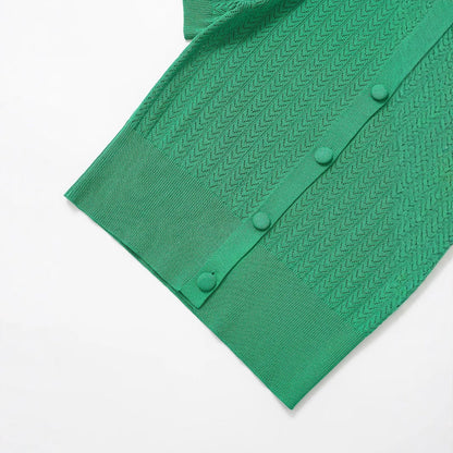 Kvinnors Cardigan Klassisk Rund Krage Mjuk Karamellstruktur-4