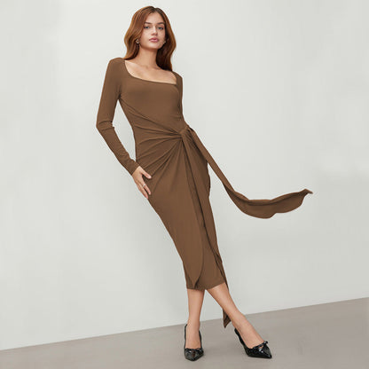 Dam Midi Kjol Ojämn Stil Polyester-5