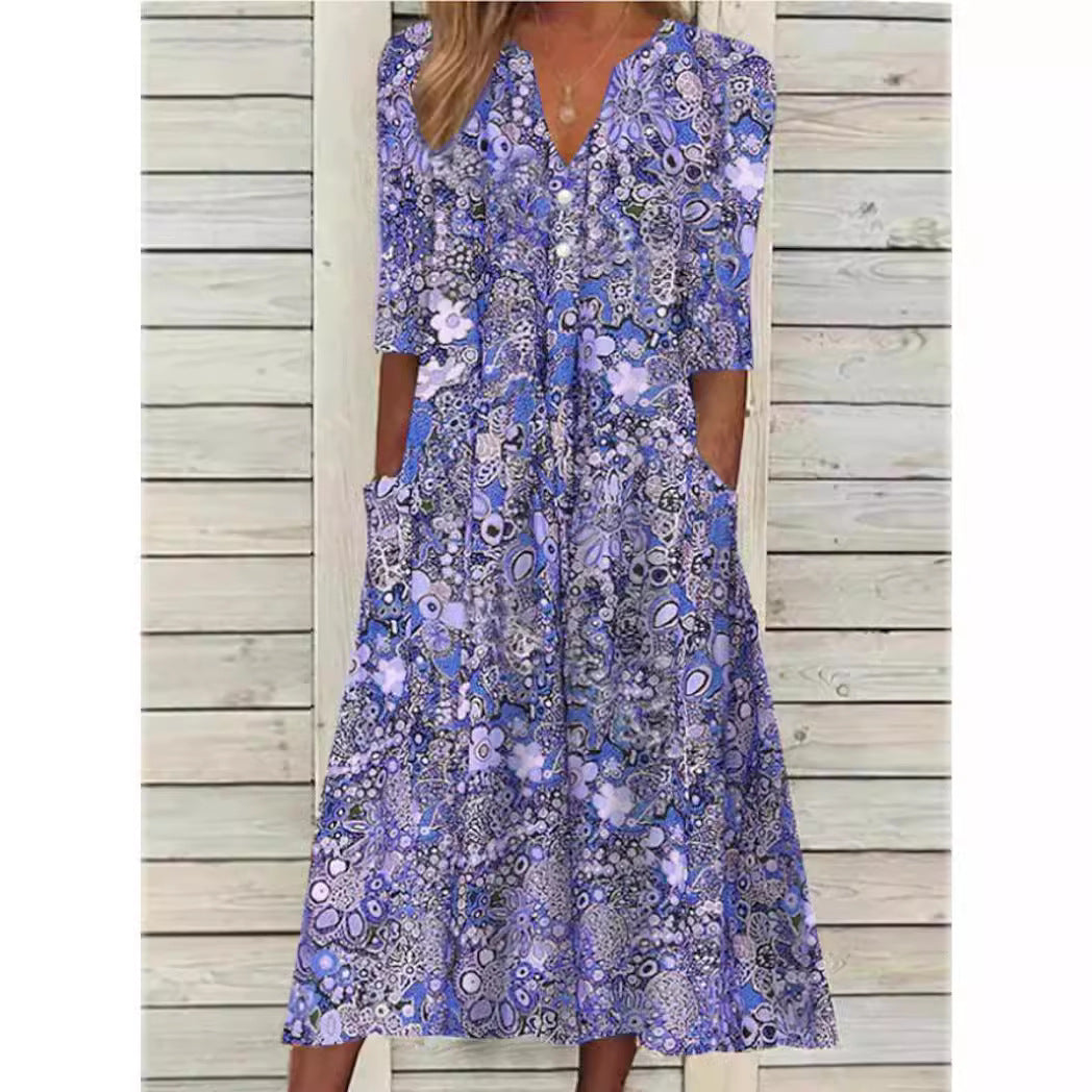 Dam Sommarklänning Elegant Omslag Andningsbart Material för Fest och Bröllop-2