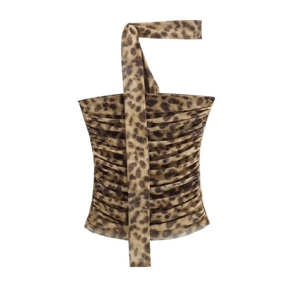Variant image for Dam Tank Top Leopardmönster Mesh Utan Remmar-1