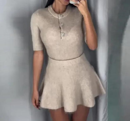 Variant image for Damset Kjol Kortärmad Modern Design Mjukt Tyg-3