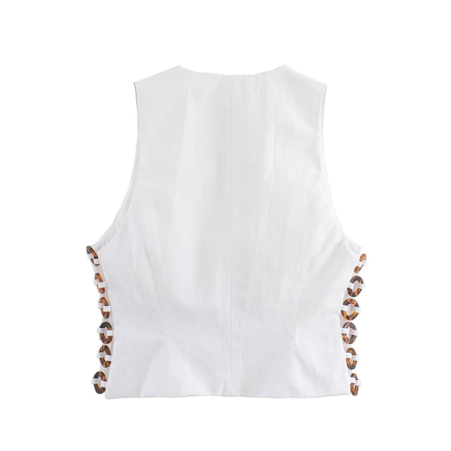 Dam Halbrock Set Ärmlös 100% Bomull Sommarkläder-3