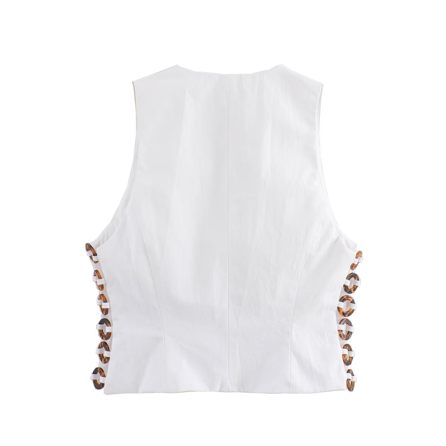 Dam Halbrock Set Ärmlös 100% Bomull Sommarkläder-3