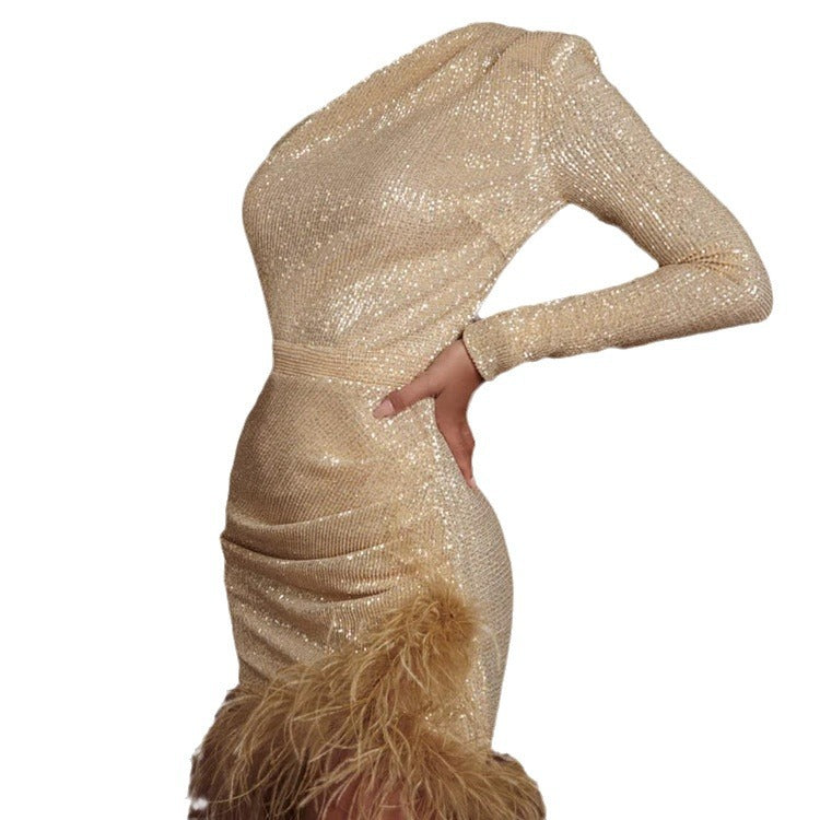 Dam Klänning Midi Bohemsk Off-Shoulder Polyester Bodycon-5