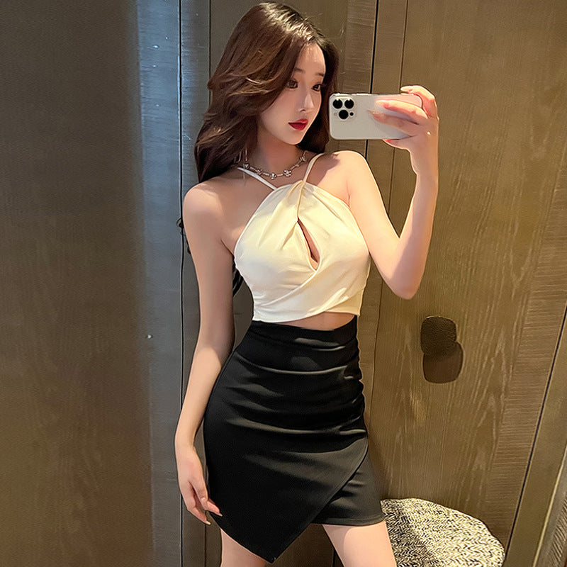 Kort Klänning Dam Ärmlös Pendelstil Högkvalitativt Tyg 6