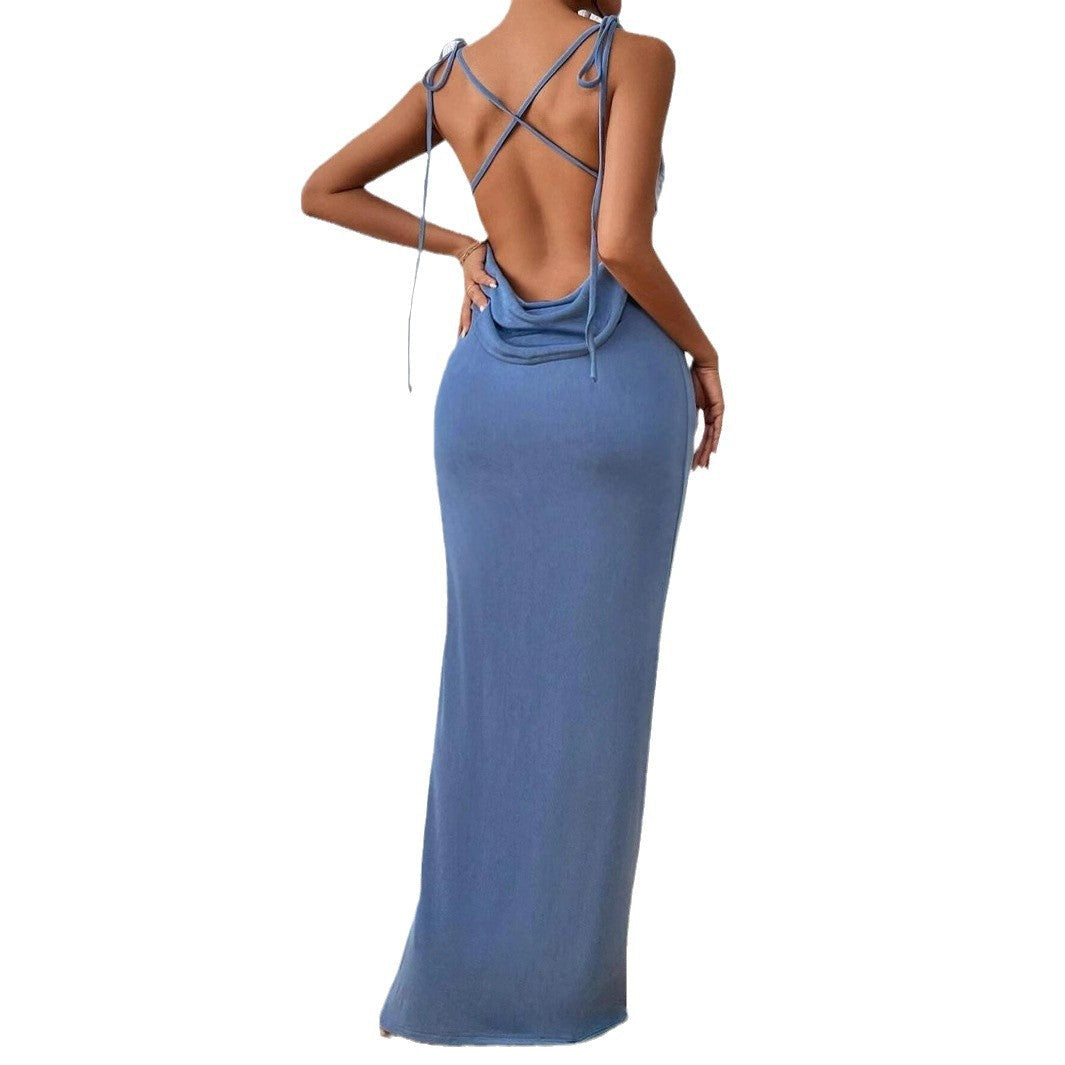 Dam Bodycon Klänning med Stickad Bindning Polyester-6