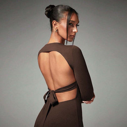 Dam Midi Kjol Hög Midja Slim Fit Polyester-3