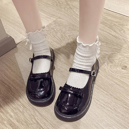Kvinnors Ballerinas Slingdetalj Högkvalitativ Syntet och Textil-5