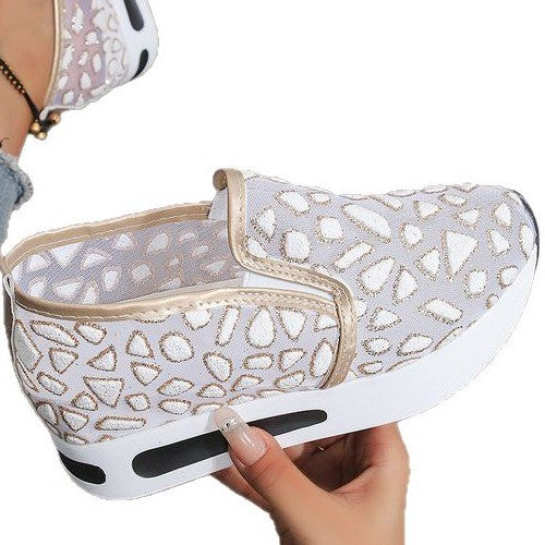 Kvinnors Slip-On Sneakers Hålmönster Lättviktig Textil 6