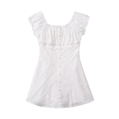 Festliches Damenkleid mit Frivilligen Ärmeln und Knappdetail – Atmungsaktives Material, Perfekt für besondere Anlässe und Alltag 5