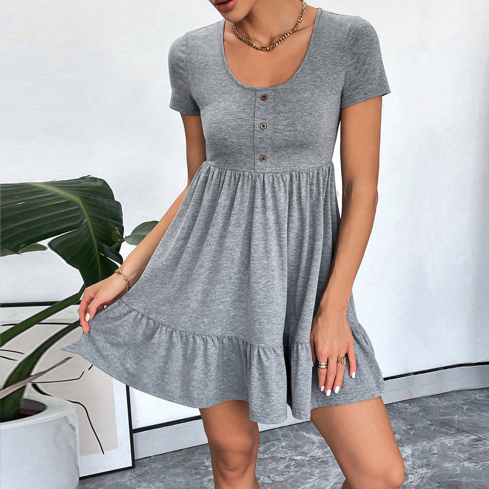 Damklänning A-Linjeformad med Midje Konstruktion Polyester-4