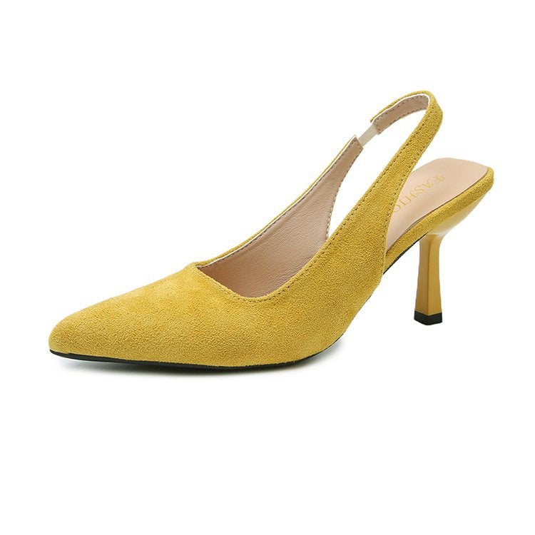 Kvinnor Slingback Skor Spetsig Tå Mocka Blockhäl 8