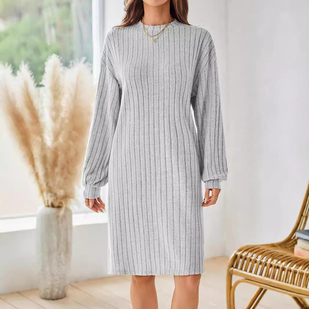 Damklänning Långärmad Casual Polyester Normal Passform-5