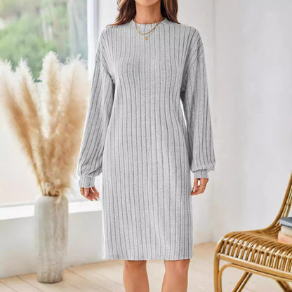 Damklänning Långärmad Casual Polyester Normal Passform-5