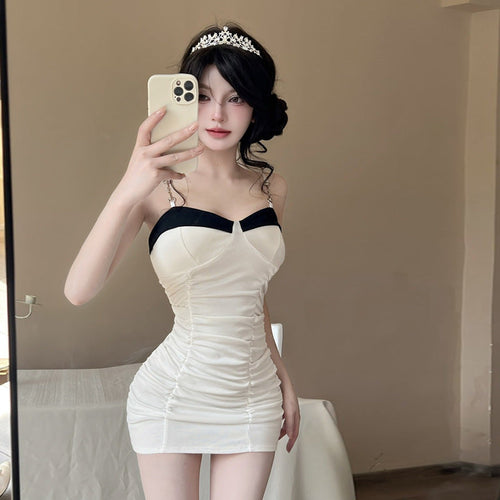 Damklänning Off-Shoulder Kort Bomull Trendig 1