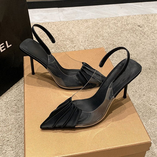 Dam Slingback Pumpar Spetsig Tå Högkvalitativt Material 1