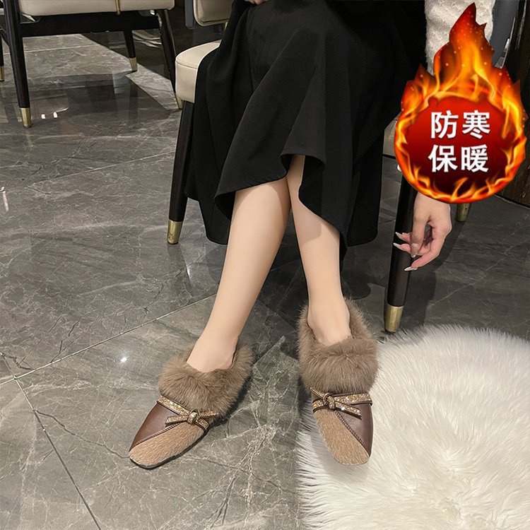 Dam Tofflor Slingelement Lyxig Päls Mjuk Innersula 4