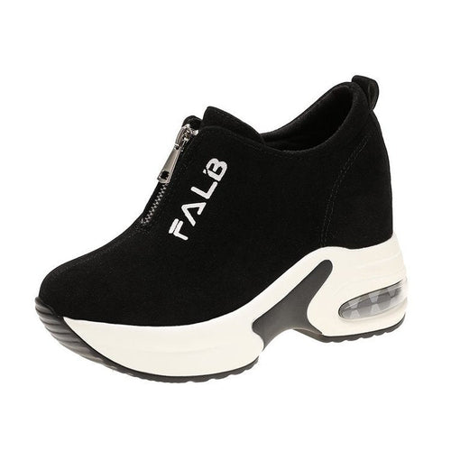 Kvinnors Sneakers Sportiga Mocka med Blixtlås och Dämpande Luftkudde 1