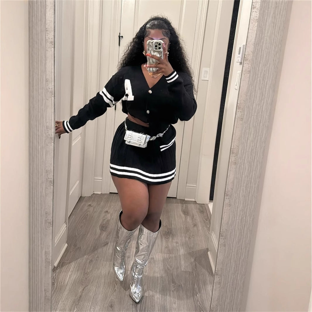 Kvinna Långärmad Kofta Mini Rock Polyester Spandex-3