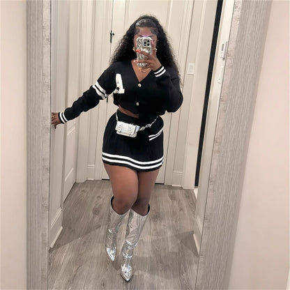 Kvinna Långärmad Kofta Mini Rock Polyester Spandex-3