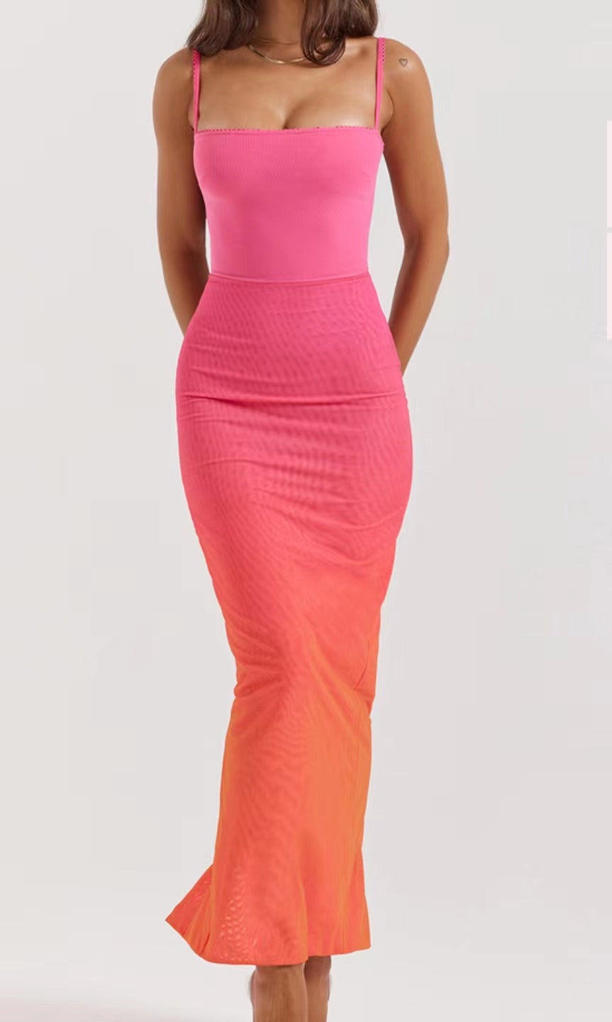 Maxiklänning Dam Bodycon Lång Polyester Ärmlös-4