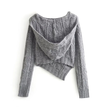 Kvinnors Cardigan Modern Design Flätmönster Mjukt Stickmaterial-2